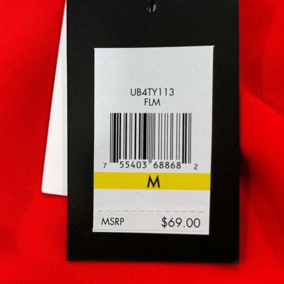 🛑 Gifted / Not for sale 🛑 DKNY Ruched Long Sleeve Red Dressy Blouse NWT Medium - Picture 3 of 9